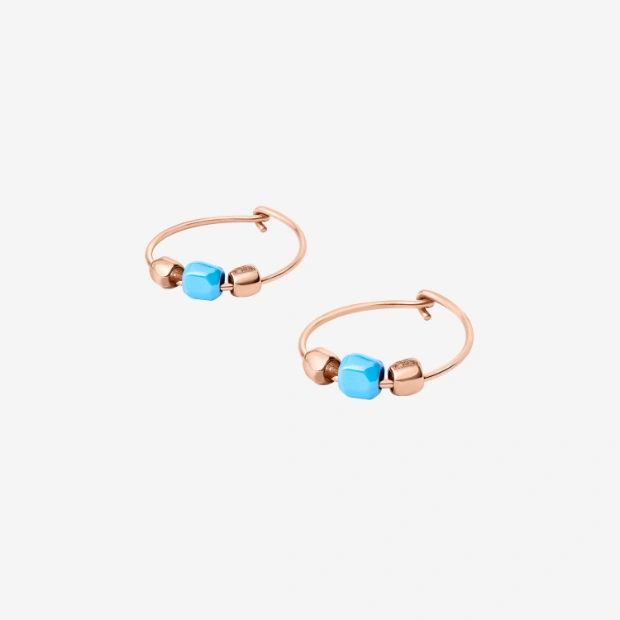 Orecchini Mini Granelli Oro Rosa & Ceramica
