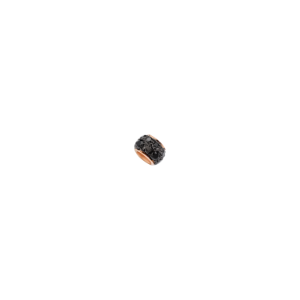 Precious Rondelle Component - 9k Rose Gold, Treated Black Diamonds